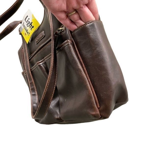 Rosetti “Light Inside” Brown Leather Shoulder Bag with SmartLyte — NWT - Picture 6 of 12